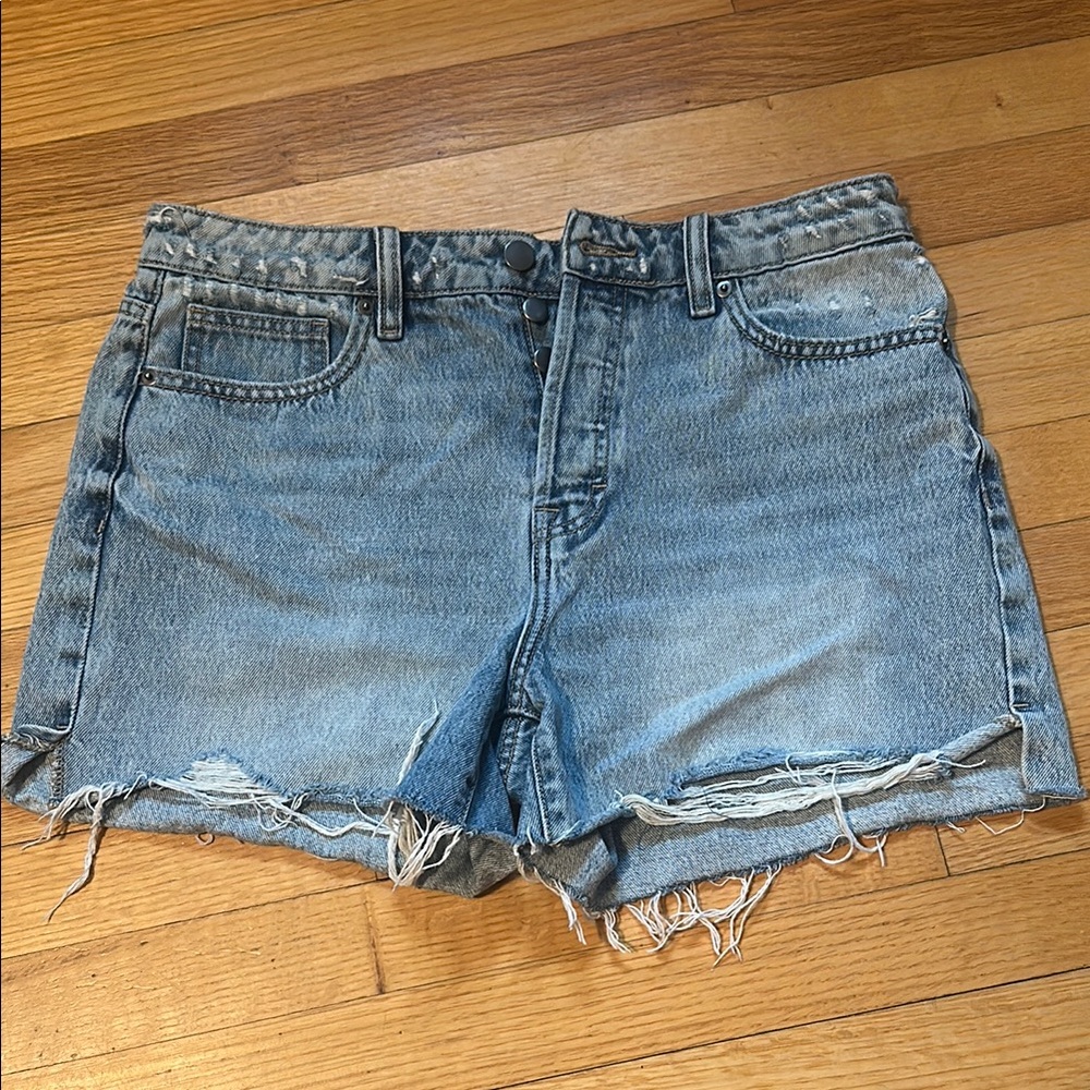 Classic High-Rise Light Blue Denim Shorts